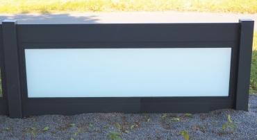 Gartenzaun Wahnbek  200 x 100 cm - 2 Planken - Mittig Glas - Erweiterung